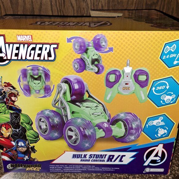 New With Tags Jada Marvel Hulk Stunt RC Car with 5-Wheel Drift and Turbo USB - Picture 7 of 8